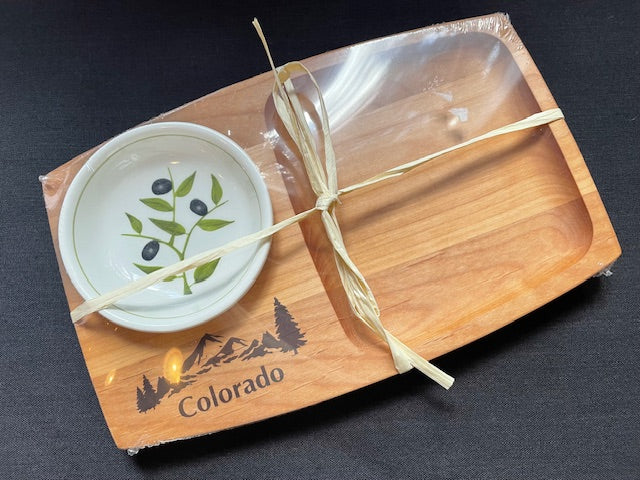 Olive Branch Appetizer Board with Bowl